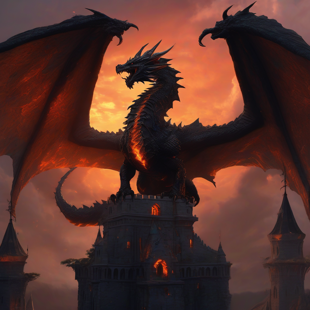 Fantasy dragon concept art generated with VidMake